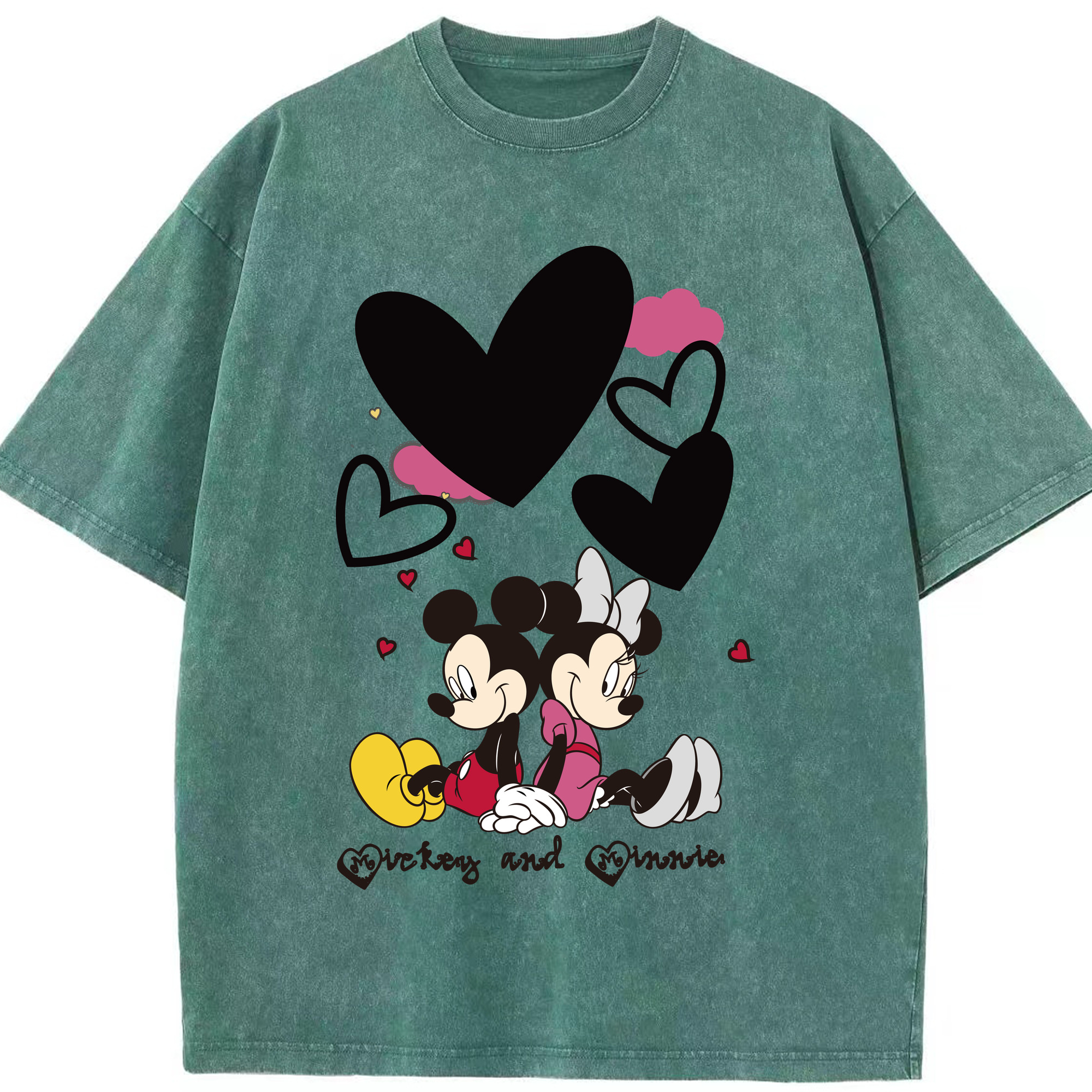 （画像用） ミッキーマウス Mickey Mouse 綿100% ヴィンテージ風 半袖Tシャツ（フロントプリント）